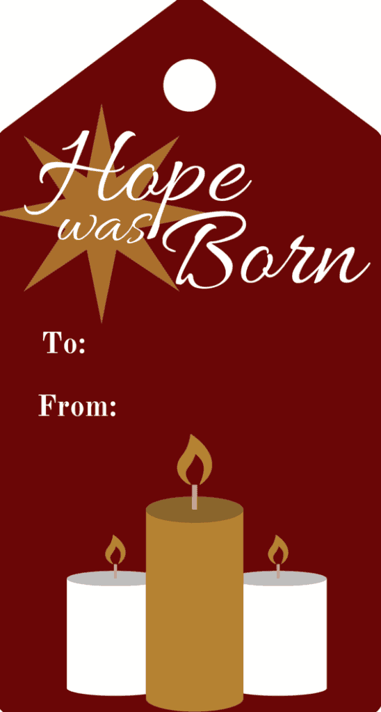 Hope Was Born Gift Tags