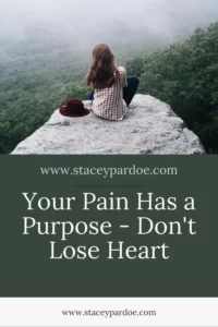 Your pain has a purpose so don't lose heart. Stacey Pardoe