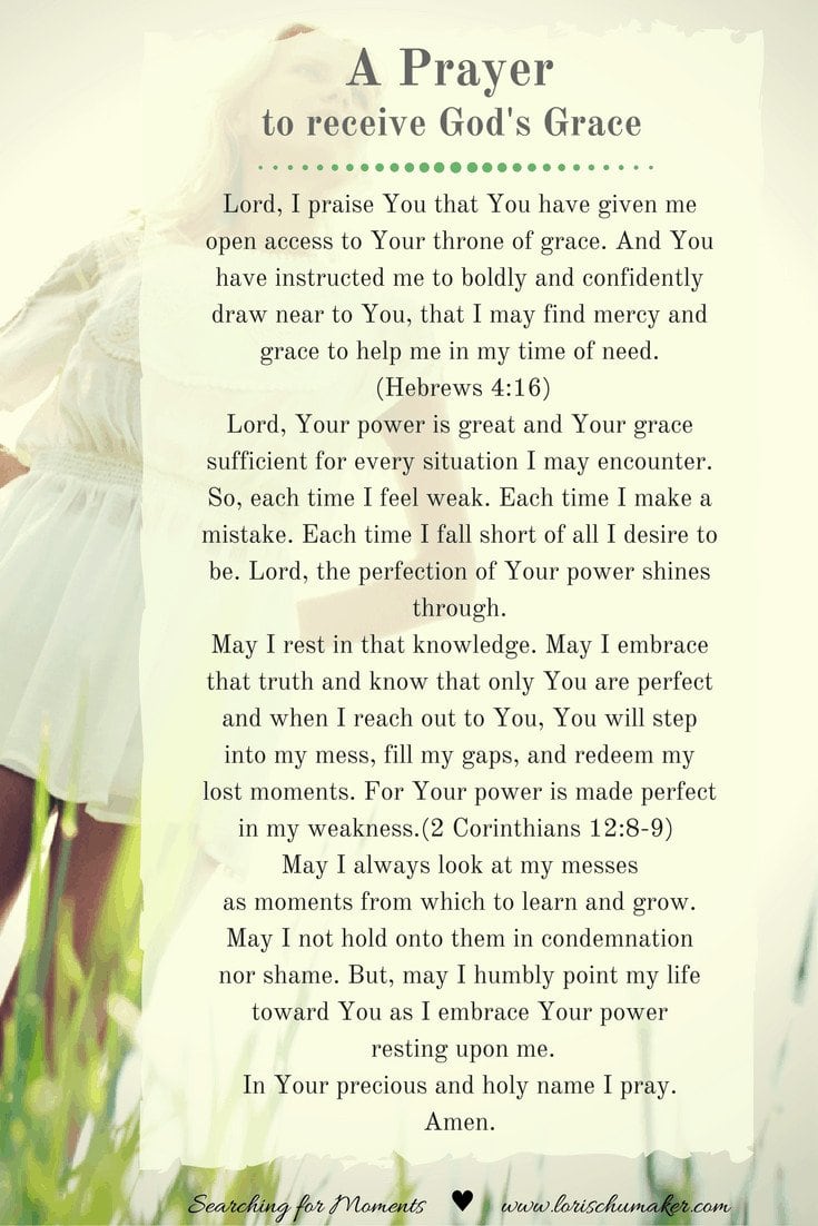 A Prayer to Receive God's Grace - Lori Schumaker