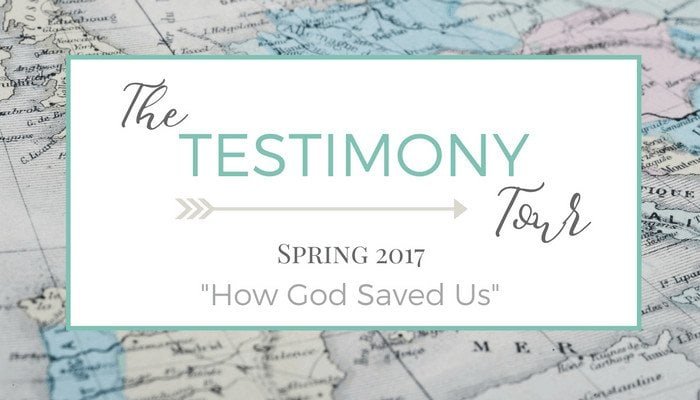 The Testimony Tour - When Knowing about Jesus Just Isn't Enough ~ Join the tour! 5 Days = 10 Testimonies: Sharing the hope found in Christ. His redemption. His grace. 