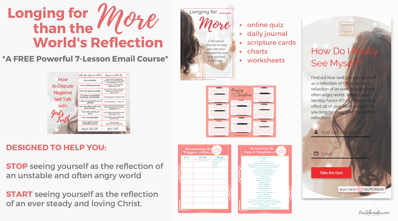 Learn your Identity Factor, how it's affecting you, and then how to see yourself as more than the world's reflection | Join this free online Bible Course | #identityinChrist #identity #freeonlinecourse #journal #prayer #selfhelp #identity #selfworth #godslove #emailcourse #selftalk #holyconfidence