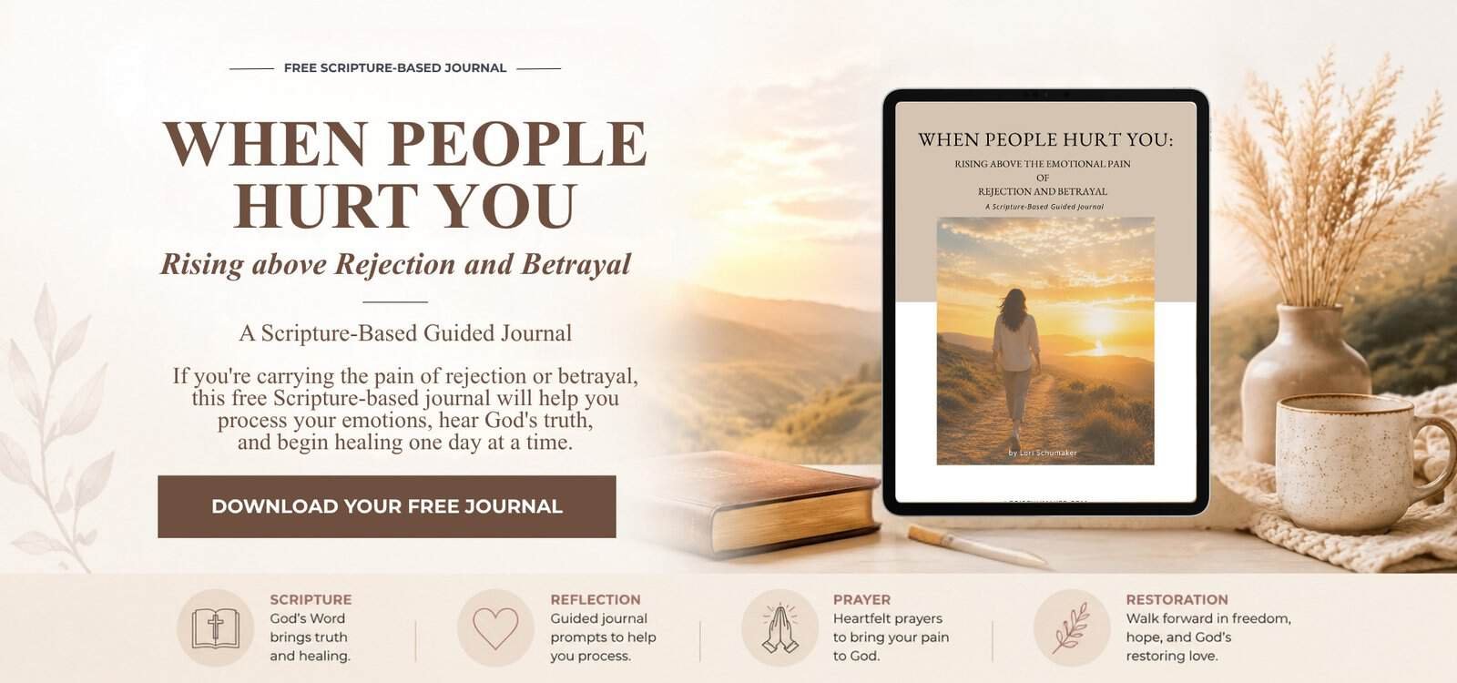 A Scripture-based journal to help you rise above the emotional pain of rejection and betrayal. Used as a follow-up to the YouVersion Bible Plan, "When People Hurt You"