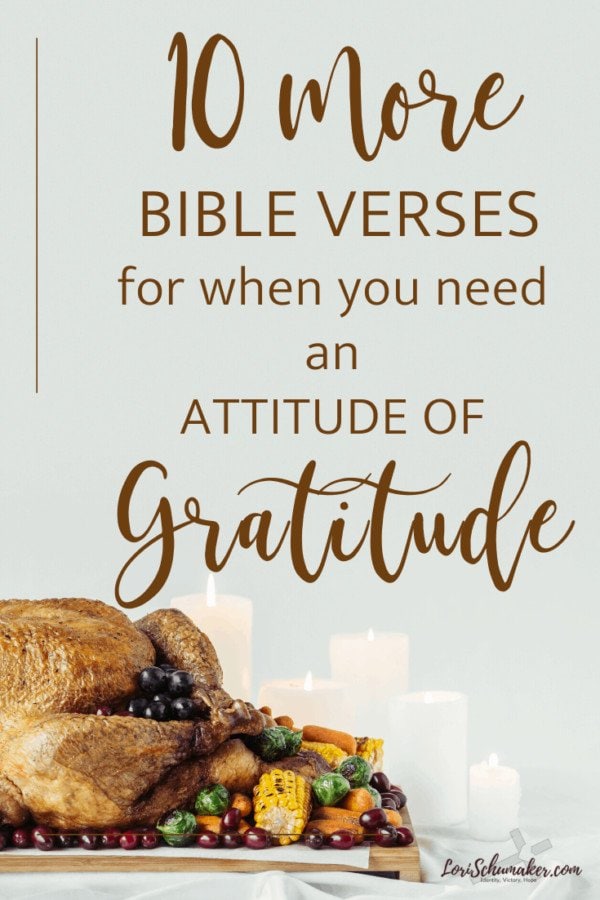 Throughout the pages of the Bible, God teaches us that an attitude of gratitude is necessary to walk in the victory that is ours to have through Him. Long before our generation faced the struggles of today, God gave His people a tool to fight against a selfish heart — to fight against the defeat that comes with negativity. Join me for 10 MORE Bible verses to cultivate an attitude of gratitude! #gratitude #bibleversesaboutgratitude #gratefulheart #thanksgiving #givingthanks #attitudeofgratitude #bibleverses #scriptureforgratitude #scriptureforthankfulness #thankful