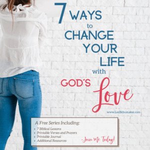 Do you need to change your life from the inside out? Is it a heart condition that seems to lead you astray or to negative thought processes? God's love does exactly that. To know God and His love is to change your life in a profound and beautiful way. Join me at lorischumaker.com for the series and free journal. #godslove #changeyourlife #christianquotes #bibleverses #prayer #hope #series #freejournal #biblestudy #printables
