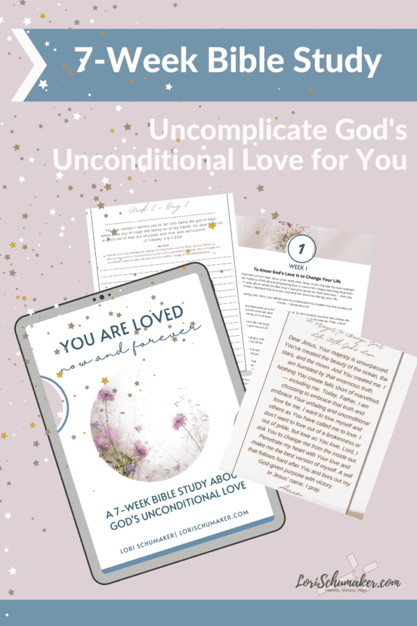 You will never look at yourself, God, or others the same way again after this new 7-week Bible study by Lori Schumaker. Not only will you unravel the mystery of how God loves you, but also grow in your relationship with Him as you take time each day to meditate on what He has written about his own never-ending love for us. The Scriptures are beautiful and filled with truth that will set your heart free! This is a printable pdf ebook that works well on any digital device. Start experiencing the fullness of God's love today!