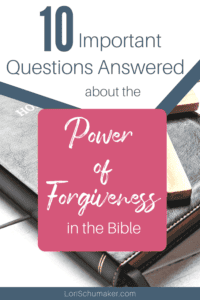 Forgiveness is at the root of living with peace and hope. We need to forgive others and be forgiven to live out our full purpose in life. But it can be difficult to find the strength and courage to forgive. In this article, find answers backed by Scripture to 10 important questions about the power of forgiveness in the Bible. Then join me for the "What Does My Bible Say" series!