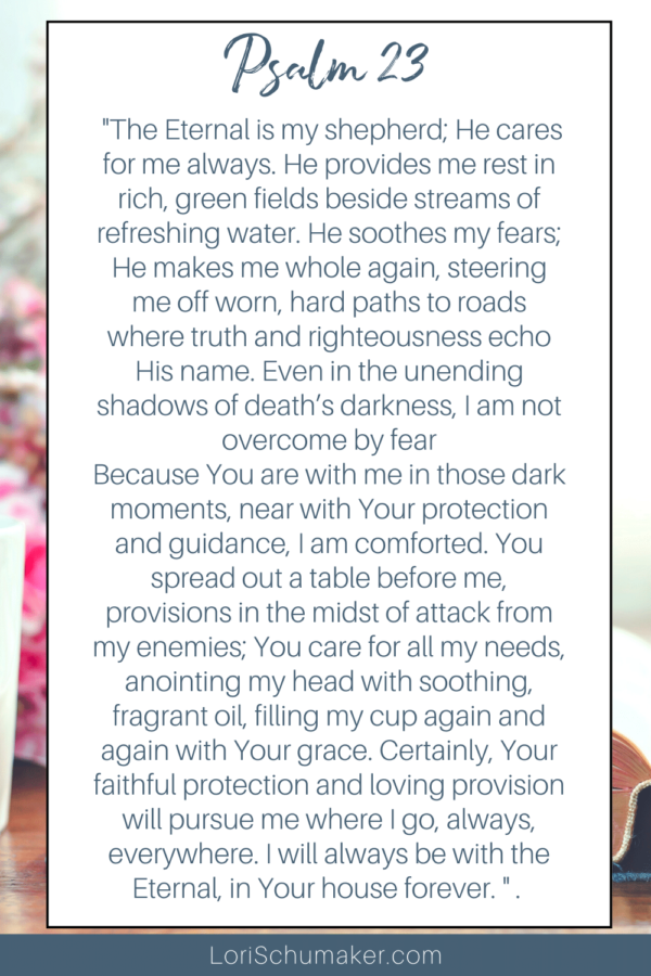 Psalm 23 is a famous Psalm from the Bible. It is a Psalm of great comfort. In this post, I am looking at it in terms of prayer. But you can grab this free printable copy in the VOICE translation for encouragement and inspiration. 