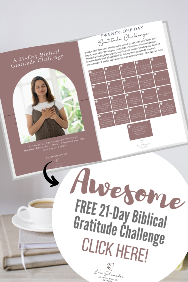 Could you use a mindset reset? Gratitude is a powerful force for good in our lives and the lives of others. Both God and science have shown us the necessity of gratitude to live life to its fullest. Join me for this free 21-Day Biblical Gratitude Challenge! Filled with Bible verses, printable Scripture cards, devotions, an Action Chart, and printable journal pages — this challenge is sure to strengthen your gratitude muscle and improve your life!