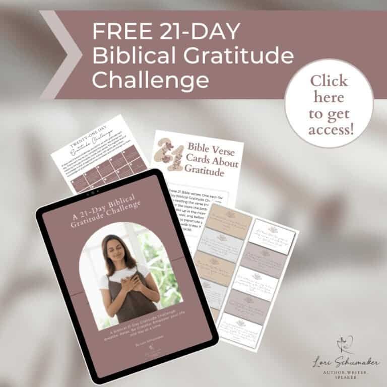 Could you use a mindset reset? Gratitude is a powerful force for good in our lives and the lives of others. Both God and science have shown us the necessity of gratitude to live life to its fullest. Join me for this free 21-Day Biblical Gratitude Challenge! Filled with Bible verses, printable Scripture cards, devotions, an Action Chart, and printable journal pages — this challenge is sure to strengthen your gratitude muscle and improve your life!