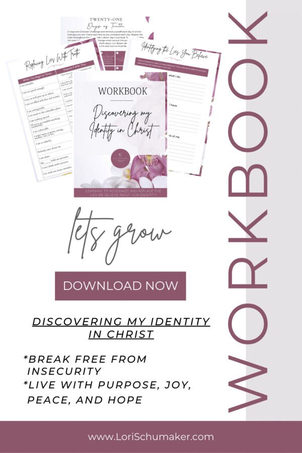 Discovering My Identity in Christ is a workbook designed to help you break free from insecurity and discover who you truly are in Christ. Walk through the steps of recognizing, planning for, and replacing negative self-talk and lies with the Truth of who God says you are. Prayers, journaling space, a 21-Day of Truth Challenge, and Scripture cards are all a part of this program! Begin establishing these healthy life-giving habits today!