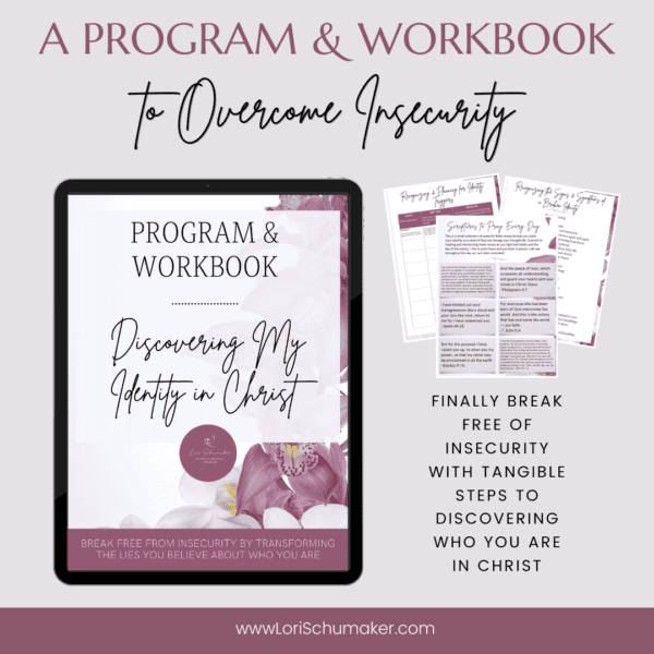 Discovering My Identity in Christ is a workbook designed to help you break free from insecurity and discover who you truly are in Christ. Walk through the steps of recognizing, planning for, and replacing negative self-talk and lies with the Truth of who God says you are. Prayers, journaling space, a 21-Day of Truth Challenge, and Scripture cards are all a part of this program! Begin establishing these healthy life-giving habits today!